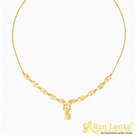 916 Yellow Gold Necklace - Ran Lanka Gem & Jewellery