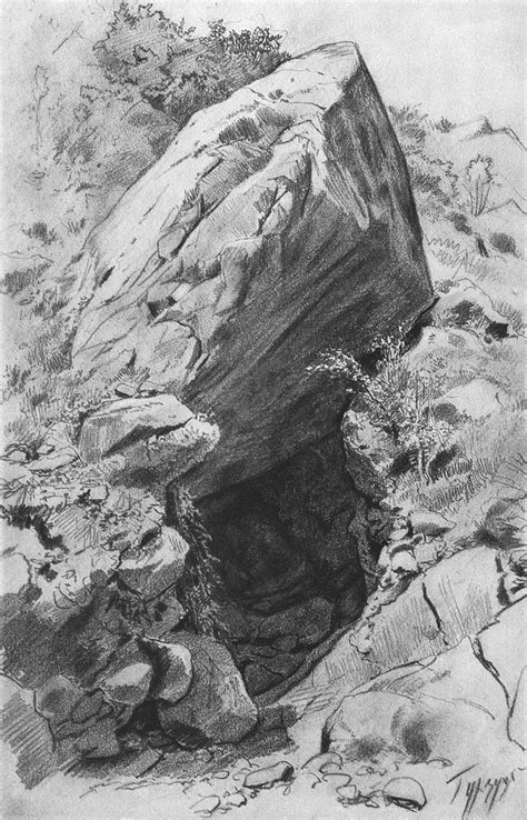 Cave in caves & volcanoes, 1879 Ivan Shishkin #drawingpencil ...