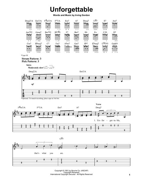 Unforgettable by Nat King Cole - Easy Guitar Tab - Guitar Instructor