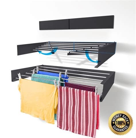 Step Up Laundry Drying Rack - Wall Mounted - Retractable - Clothes Drying Rack Collapsible ...