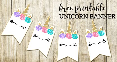 Free Printable Unicorn Decorations Party Banner - Paper Trail Design