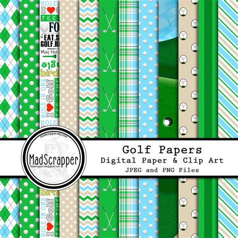 Digital Scrapbook Paper Golf Digital Golf Scrapbook Paper - Etsy