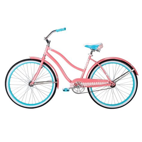 Ladies 26 Inch Beach Cruiser Bike in Pink White & Teal Blue Vintage ...