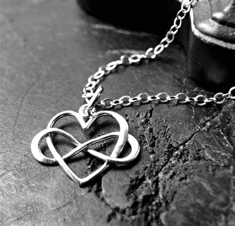 Sterling Silver Infinity Heart Necklace Infinity Necklace | Etsy