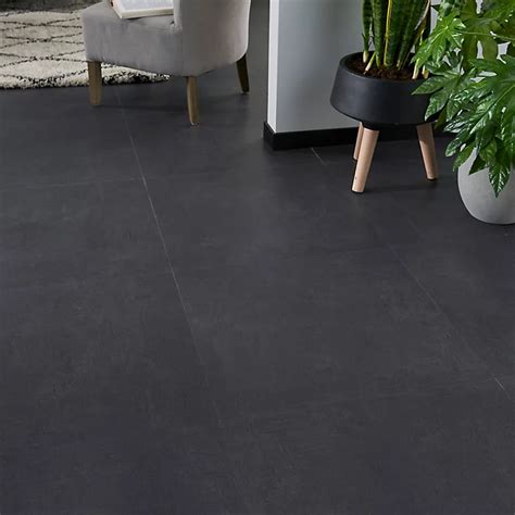 Jazy Slate Tile effect Luxury vinyl click Flooring Sample | DIY at B&Q