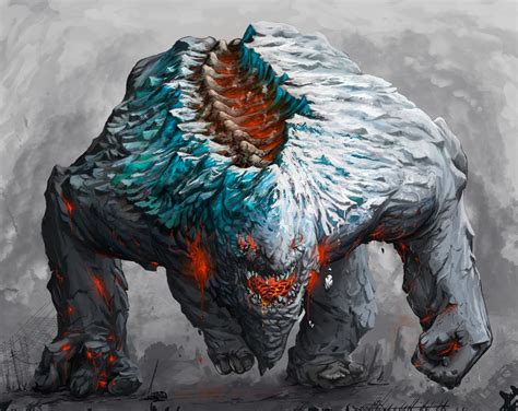 "Beast of fire and ice" by Colin Moore in 2021 | Fire and ice, Giant monsters, Beast