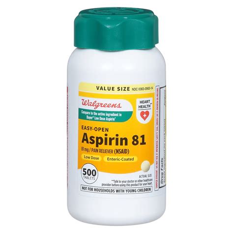 Walgreens Aspirin Low Dose 81 mg Tablets | Walgreens