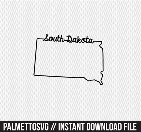 south dakota state svg dxf file instant download silhouette cameo ...