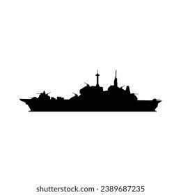 Battleship Silhouette Vector Warship Silhouette Icon Stock Vector (Royalty Free) 2389687235 ...