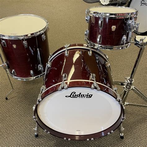 Ludwig Classic Maple Fab 3pc Drum Set 9x13 / 16x16 / 14x22 in Mahogany Stain High Gloss ...