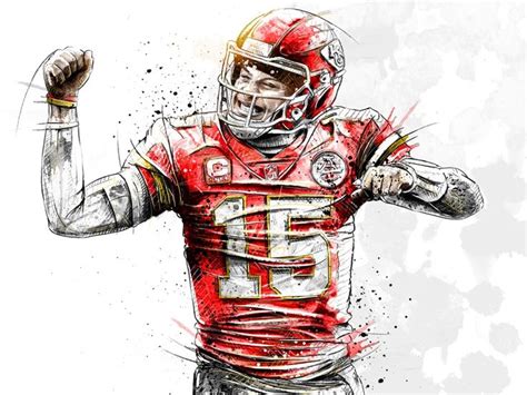 Dynamic Sport Illustration: Patrick Mahomes by Sergio Ingravalle