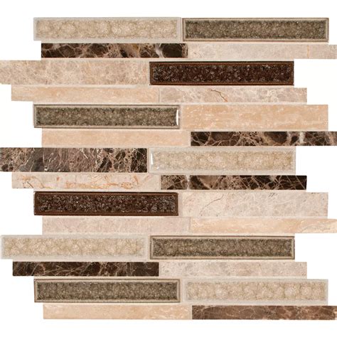 MSI Stone ULC Stonegate 12-inch x 12-inch x 8 mm Glass/Stone Blend Mesh-Mounted Mosaic Wal ...