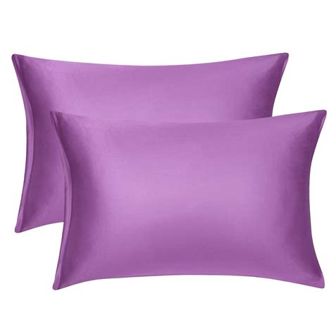 Unique Bargains King Size Silky Satin Zipper Pillowcases Set of 2, 21 ...