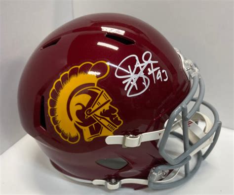 Troy Polamalu Autographed USC Replica Football Helmet