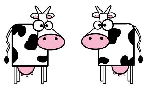 Two Cartoon Cows vector clipart image - Free stock photo - Public Domain photo - CC0 Images