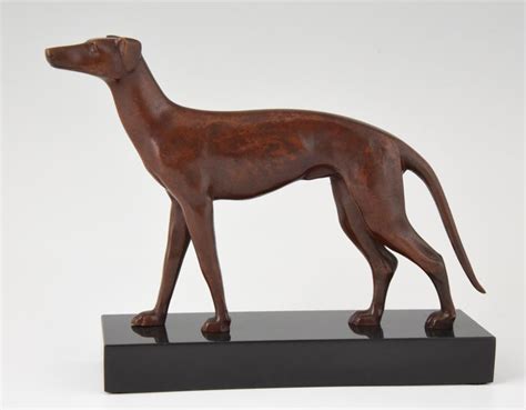 Art Deco Bronze Sculpture Greyhound Dog Jean Luc, 1930 For Sale at 1stdibs