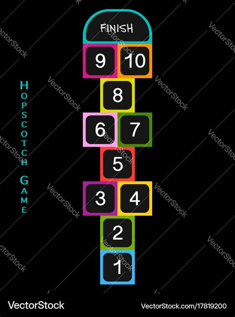 Hopscotch game for your design Royalty Free Vector Image