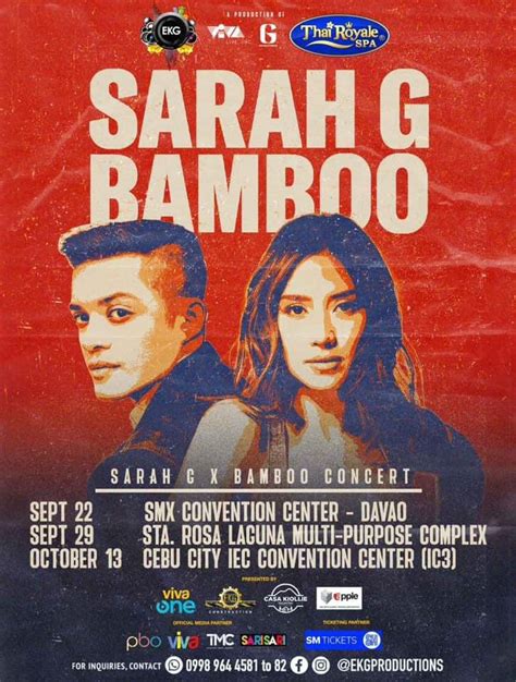 Sarah G x Bamboo Concert Philippine Tour 2023 - Philippine Concerts