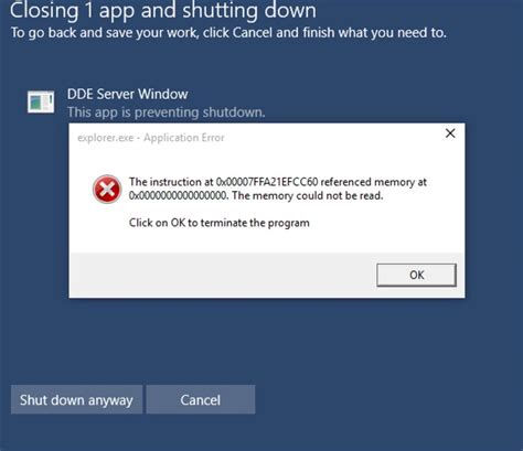 Memory reference error while shutting down Windows 10 Preview in - Microsoft Community