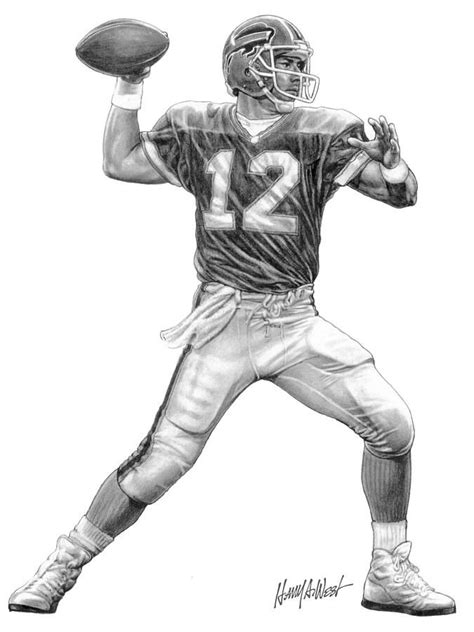 Jim Kelly, Bills by Harry West. | Sports art, Art, Character art