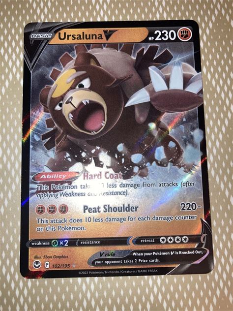 Ursaluna V 102/195 Full Art NM/M Silver Tempest Pokemon Card Values - MAVIN