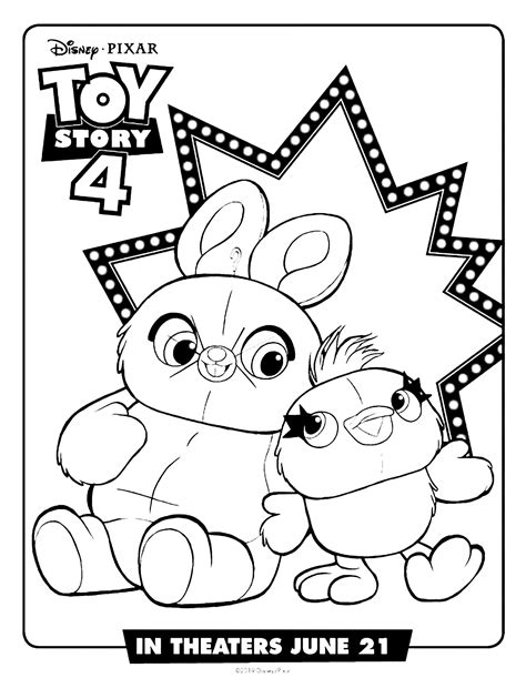 Free Toy Story 4 coloring page to print and color : Ducky and Bunny ...