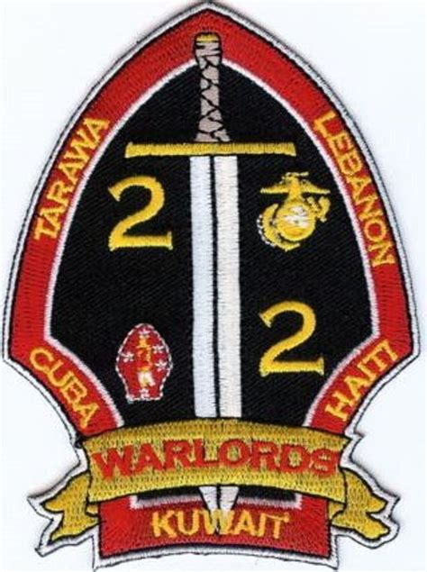 USMC 2nd Battalion/2nd Marines PATCH 2/2 WARLORDS ! 2d Bn/2d Mar IRAQ Kuwait OIF Us Marine Corps ...