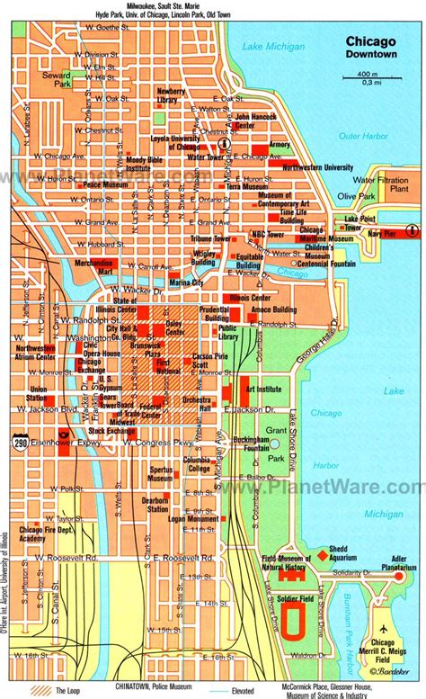 Printable Map Of Downtown Chicago Attractions - Printable Maps