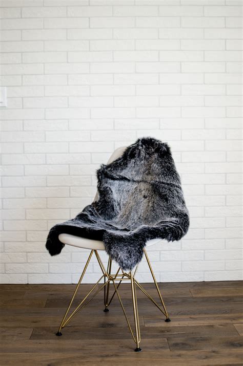 For the Love of Faux Fur Chair Cover - Charcoal Grey & Black