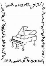 Klavier Coloring Pianino Kleurplaat Kolorowanki Instrumenten Instrument  sketch template