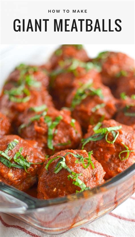 Giant Meatballs Baked in Tomato Sauce - Simply Whisked