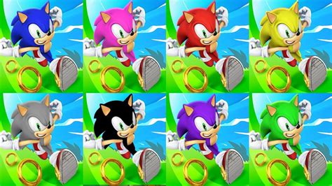 Sonic Dash - SONIC VS AMY VS KNUCKLES VS TAILS VS SILVER VS SHADOW VS BIG VS JET - YouTube