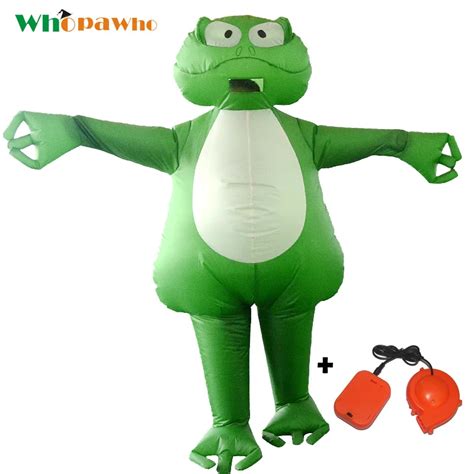 Inflatable Frog Costume Blow Up Toad Funny Dress Halloween Animal Cosplay Costume for Adult ...