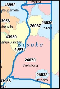 BROOKE County, West Virginia Digital ZIP Code Map