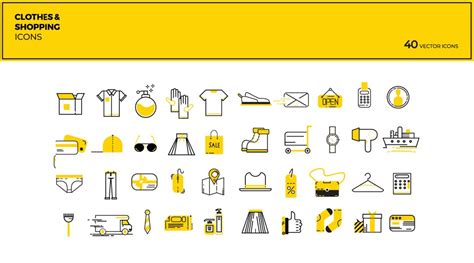 Modern Flat Clothes & Shopping Vector Icons - Freebie - Kasra Design