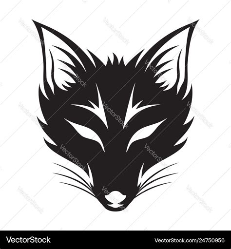 Black fox sign Royalty Free Vector Image - VectorStock