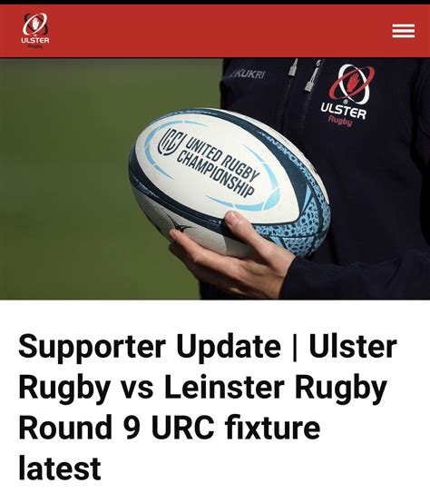 Ulster Rugby vs Leinster Rugby Round 9 URC fixture latest - LoveBelfast