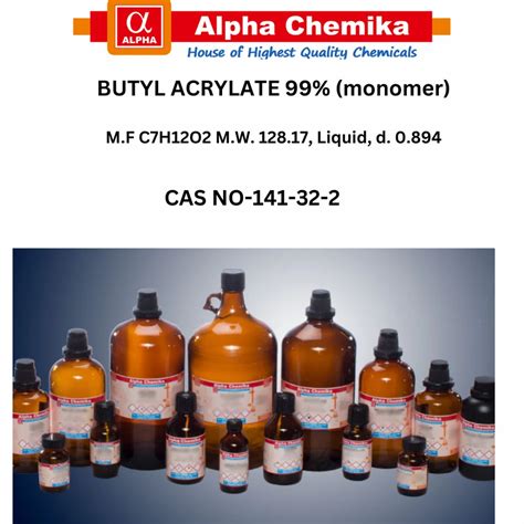 Liquid BUTYL ACRYLATE 99% (monomer), For Laboratory at Rs 848/1litre in Mumbai