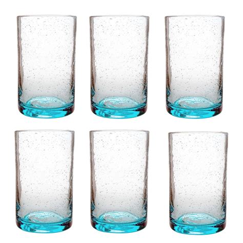 Tag 555176 Bubble Tumbler Glass, 18-Ounce, Aqua, Set of 6: Amazon.ca ...