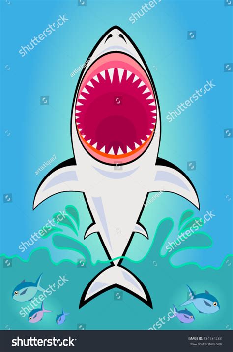 Angry Shark Stock Vector (Royalty Free) 134584283