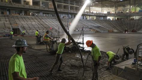 Photos: Acrisure Arena nears completion as hockey rink concrete is ...