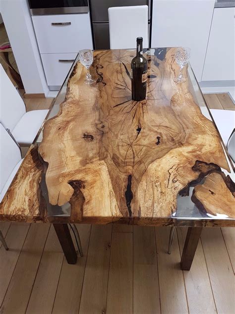 Unique 6 person epoxy resin table in Home & Garden, Furniture, Tables | eBay | Table bois ...