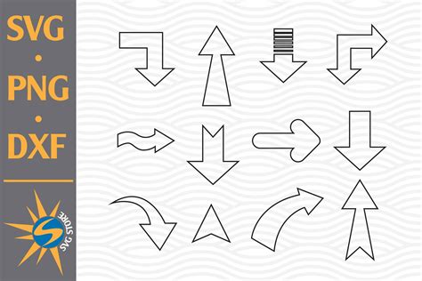 Arrow Outline SVG, PNG, DXF Digital Files Include (848268) | Cut Files | Design Bundles