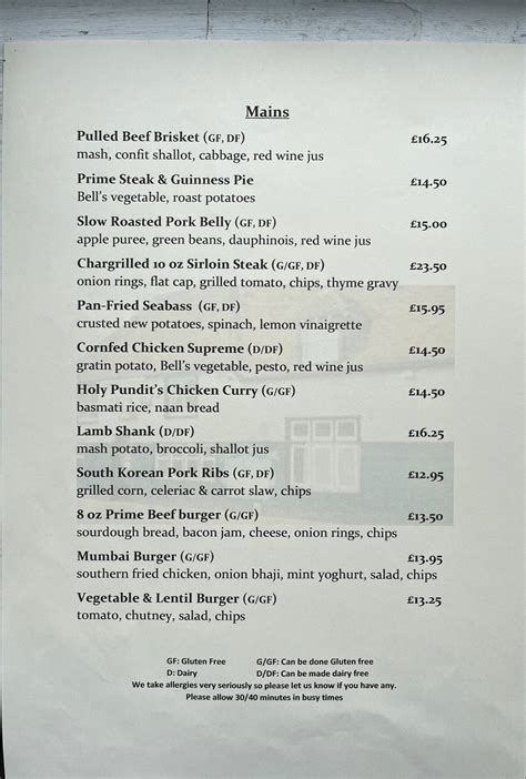 Menu at The Bell Inn pub & bar, Hythe, 1 Seabrook Rd