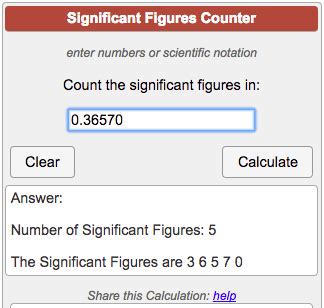 Significant Figures Counter