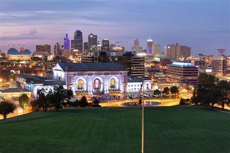 Downtown Kansas City Skyline At Dusk Photograph by Gregory Ballos