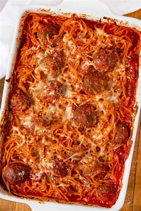 Baked Spaghetti and Meatballs Recipe - Dinner, then Dessert