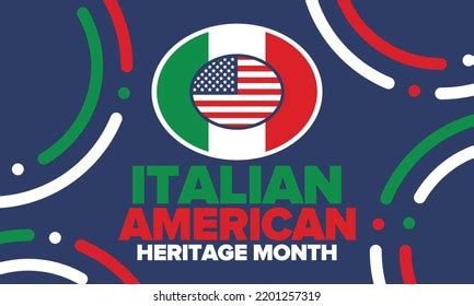 National Italian American Heritage Month Happy Stock Vector (Royalty ...