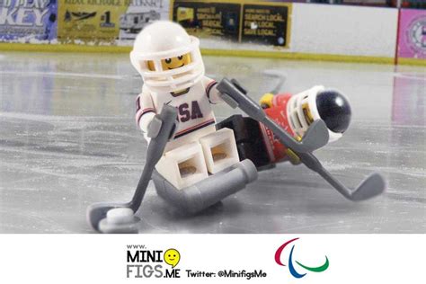 Lego Sled Hockey Canada vs USA at Paralympics by minifigs.me Sled Hockey, Hockey Teams, Canada ...