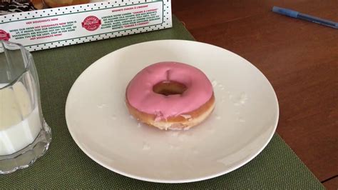 Krispy Kreme Strawberry Iced Doughnut Review - YouTube